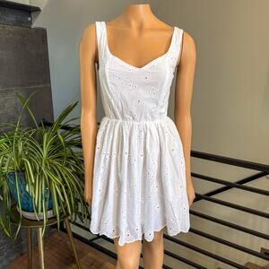 NWT Francesca’s White Eyelet Cotton Mini Dress - Graduation/Senior Pics - Medium